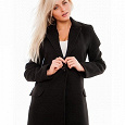 Отдается в дар Черное пальто в английском стиле Caractere (lana vergine)размер L