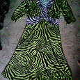 Отдается в дар зелено-черно-тигровое платье. 44-46размер