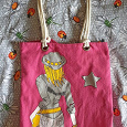 Отдается в дар Летняя розовая текстильная сумка с девочкой