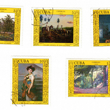 Отдается в дар Кубинские марки на тему «Искусство»