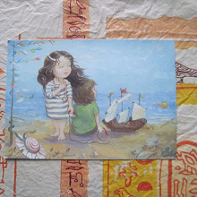 Отдается в дар авторская открытка Катя Дудник «ветер вдоль моря» подписана