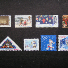 Отдается в дар Рождественские и новогодние марки