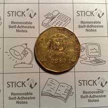 Отдается в дар монета 1 песо 1993 года Доминикана