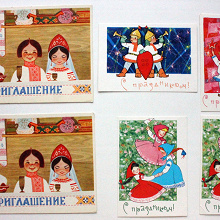 Отдается в дар Советские открытки. Искринская и Муляр.