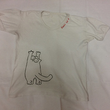 Отдается в дар Укороченная футболка с котом Саймона с: