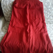 Отдается в дар Красное льняное платье свободного покроя, 54-56