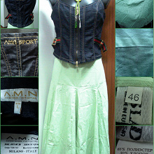 Отдается в дар Готовый женственный look — юбка и джинсовый топ-корсет р-р 46 (L)