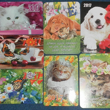 Отдается в дар Бабочки, кошки, собачки — календарики 2017