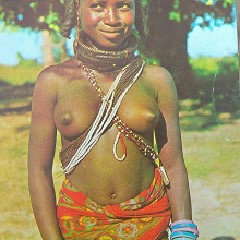 Отдается в дар Африканская девушка из племени открытка