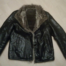 Отдается в дар Куртка кожаная натуральная мужская зимняя 48 размер