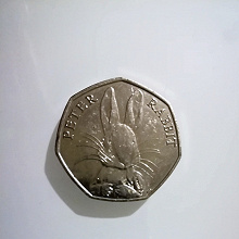 Отдается в дар 50 пенсов Peter Rabbit