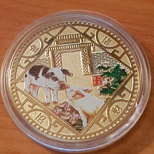 Отдается в дар Монетовидный жетонМонетой год свинки