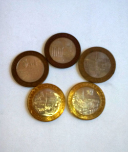 Отдается в дар «Монетки 10 рублей ГВС»