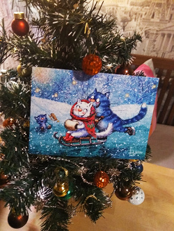 Отдается в дар «Зимние коты на открытках Рины Зенюк»