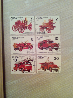 Отдается в дар «Куба.Марки «Пожарные машины»»