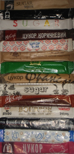 Отдается в дар «Коллекция сахара в пакетиках»
