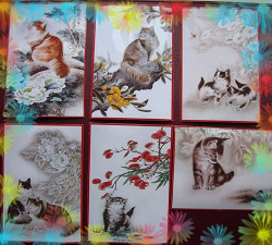 Отдается в дар «Календарики в дар. Кошкам не бывает скучно...(Китайская живопись)»
