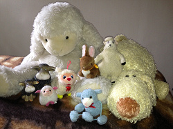 Отдается в дар «Утёнок Tweety, овечка и кролик — игрушка натурального цвета»