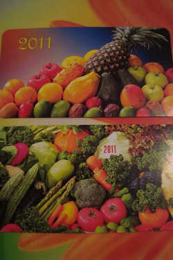 Отдается в дар «Календарики — фрукты/овощи»