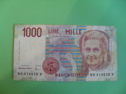 Отдается в дар «1000 лир — Италия, 1990 год»