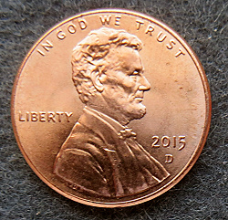 Отдается в дар «США 1 цент 2015 года»