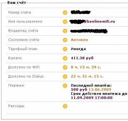 Отдается в дар «Карта оплаты Билайн WiFi на 500 рублей»