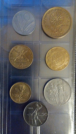Отдается в дар «Монеты Италии и Греции»