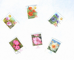 Отдается в дар «почтовые марки-цветы»