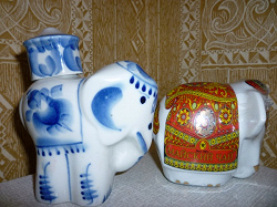 Отдается в дар «Гжелевская чайница в виде слона»