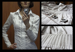 Отдается в дар «100 дар — очень красивая белая рубашка. 40-42»