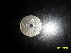 Благодарность за дар Монеты 1 krone (1999, 2001гг)