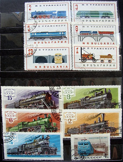 Отдается в дар «Почтовые марки Железнодорожный транспорт.»