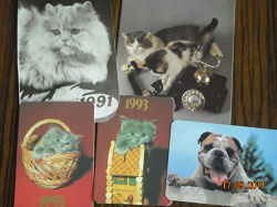 Отдается в дар «календарики и открытки с кошками»