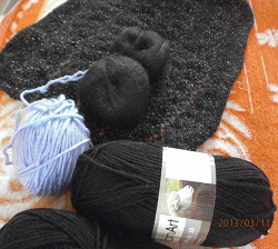 Отдается в дар «Нитки для вязания, 4 мотка, черные»