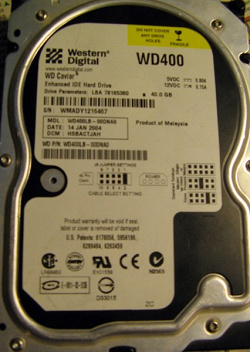 Отдается в дар «HDD Western Digital WD400»