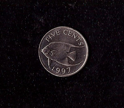 Отдается в дар «Монета Бермудские острова 5 центов 1997»