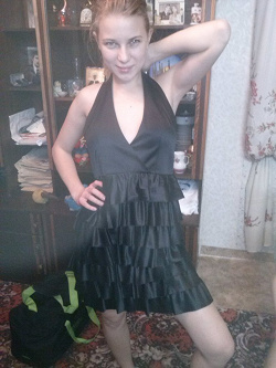 Отдается в дар «Черное вечернее (коктейльное?) платье с оборками Manoukian, XS»
