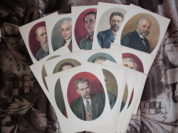 Отдается в дар «Два набора открыток с русскими писателями»