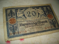 Отдается в дар «20 немецких марок 1915 год»