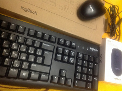 Отдается в дар «Logitech: клавиатура K110 и мышь B100»