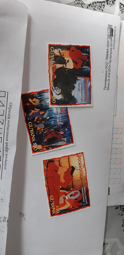 Отдается в дар «Почтовые марки «Покахонтас» (Дисней)»