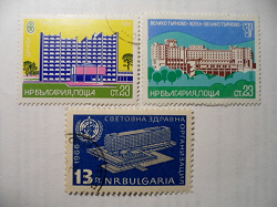Отдается в дар «Архитектура. разные марки марки Болгарии.»