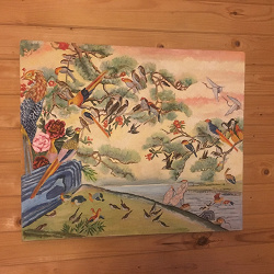 Отдается в дар «Недописанная картина «100 птиц»»