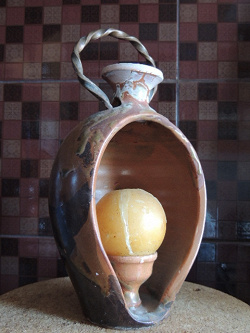 Отдается в дар «Лампа со свечой и яйцо из малахита на подставке)»