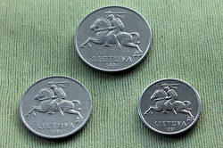 Отдается в дар «Литва, 1, 2 и 5 центов»