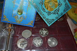 Благодарность за дар Монеты и открытки Казахстана.