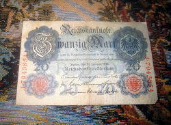 Отдается в дар «бона 20 марок 1914 года»