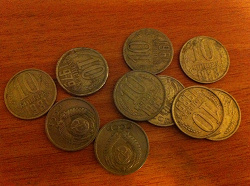 Отдается в дар «Монеты СССР. 10 копеек погодовка»