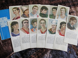Отдается в дар «Набор рисованных открыток «звезды советского спорта».»