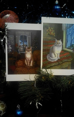 Отдается в дар «Зимние котики на открытках Татьяны Родионовой»